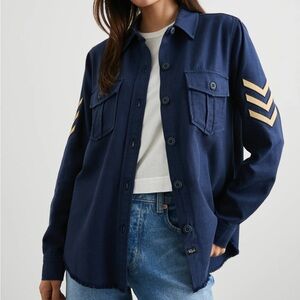Rails Loren Navy Utility Jacket with Gold Details